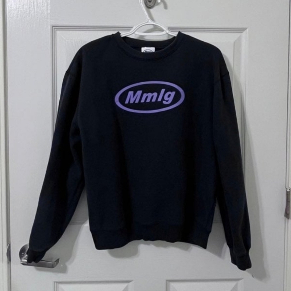 Mmlg Logo Sweatshirt Navy w/ Purple Print | Korean Streetwear | Size Medium